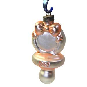 Vintage Ornament Baby Pacifier Blown Glass Pink Target Christmas West Germany